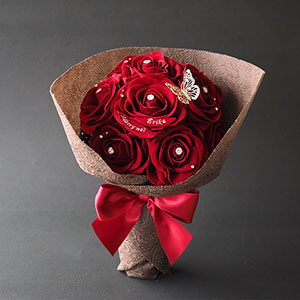 スペシャルメッセージフラワー 赤バラの花束
